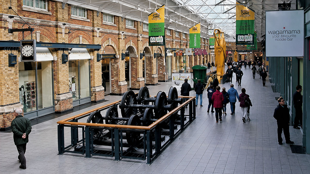 Swindon Designer Outlet themed dining area with heritage locomotive
